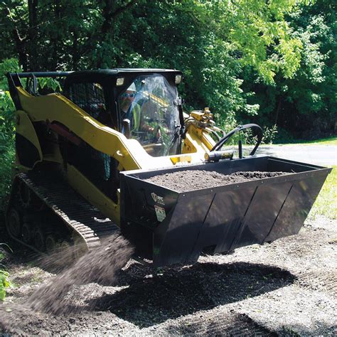 side discharge bucket for skid steer|gravel bucket for skid steer.